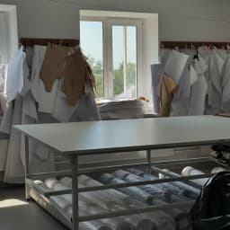 Cutting Table with Pattern Pieces