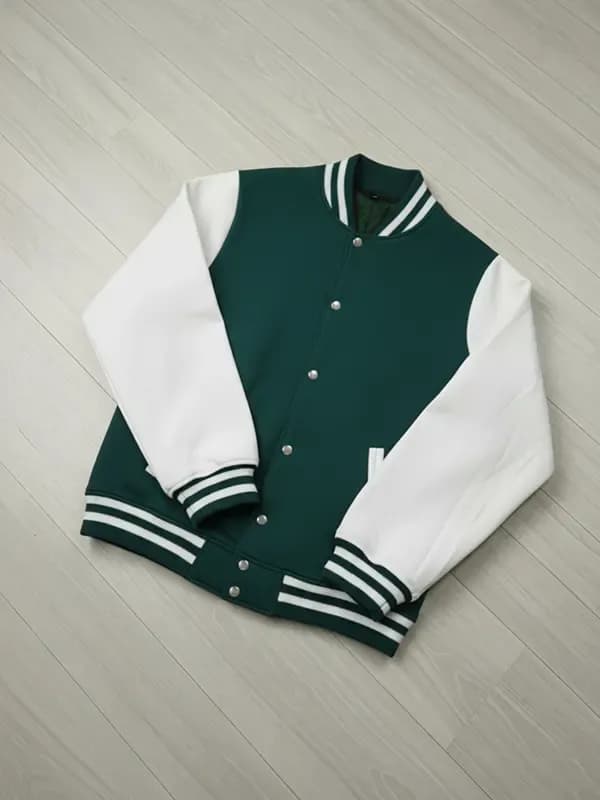 Army green Varsity Jackets