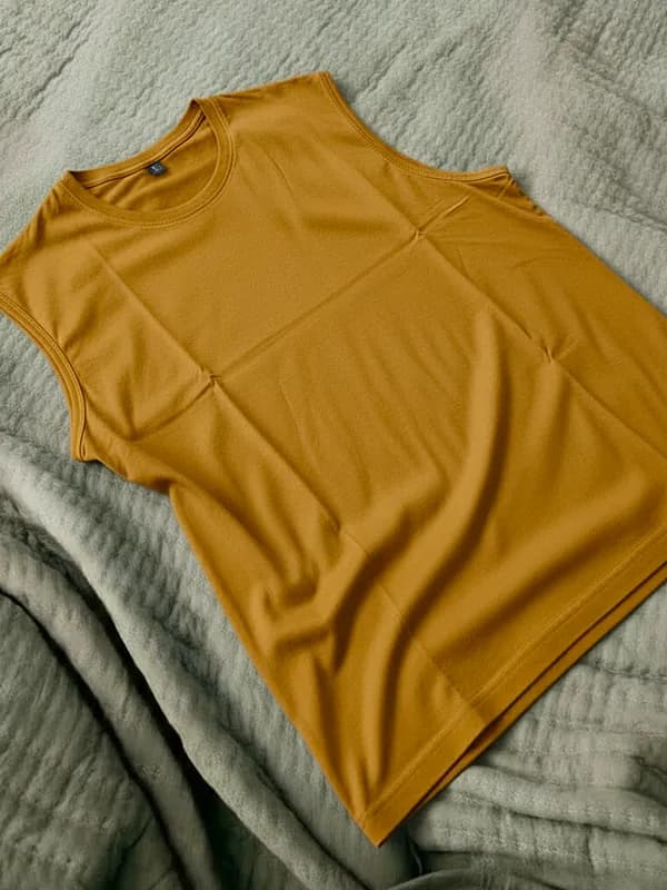 Adobe Orange Sleeveless Round-necks (regular)