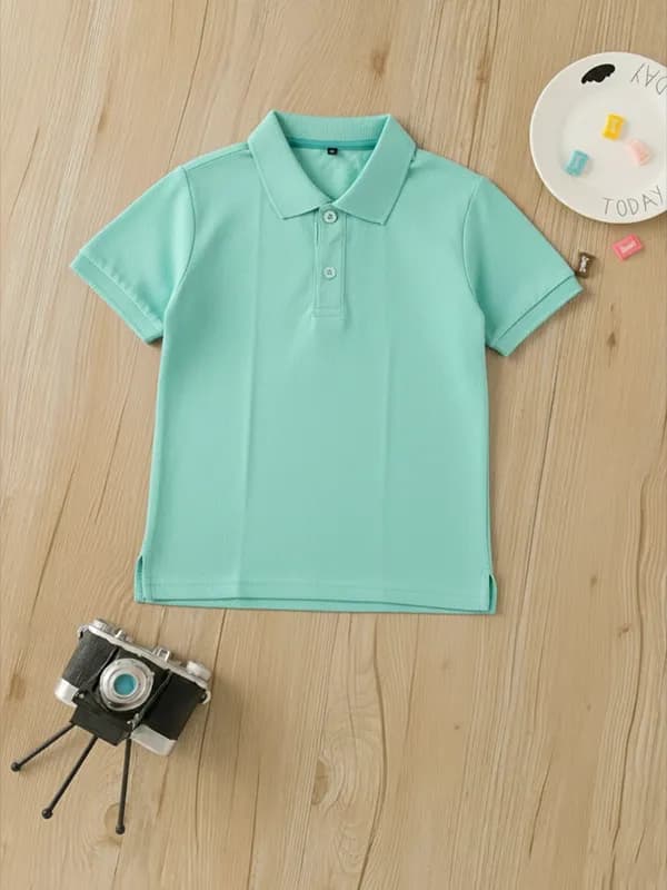 Toddler Sea Blue Pique Polo T-shirt 