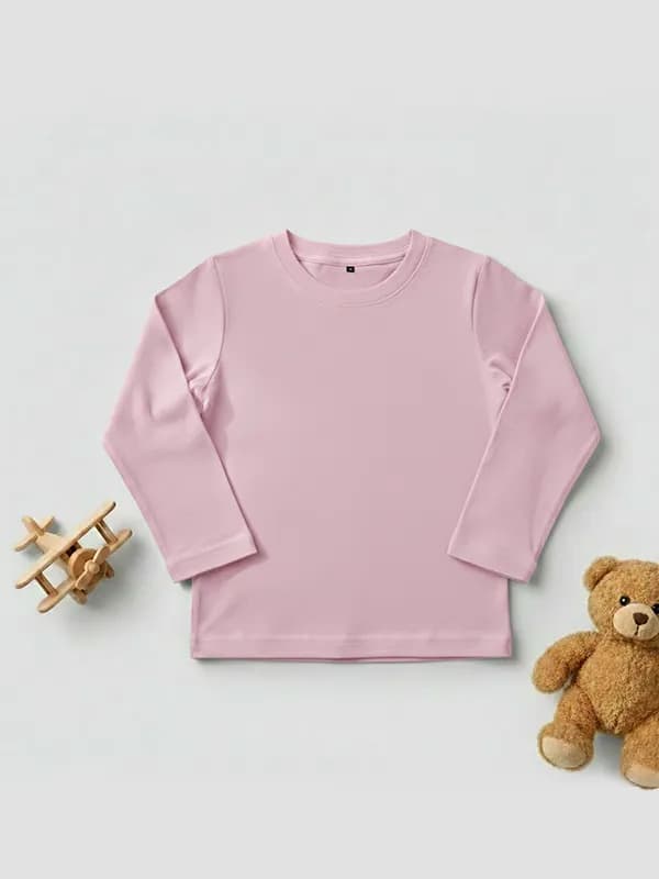Toddler Baby Pink Single Jersey Full sleeve T-shirt  