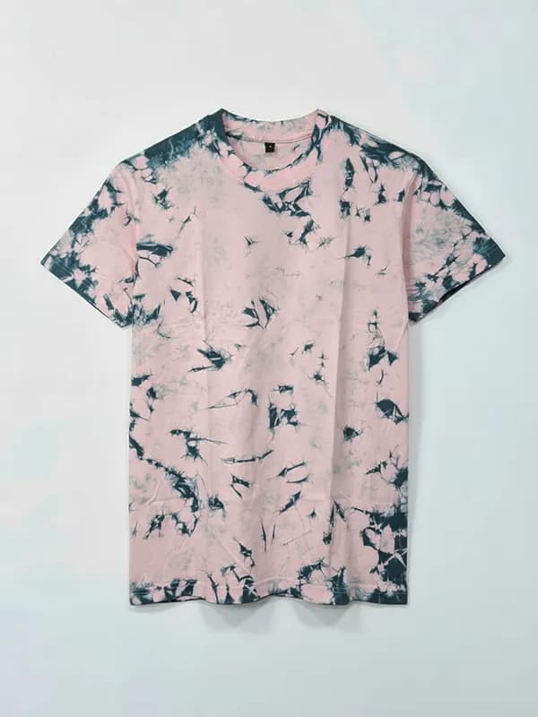 Baby Pink Tie & Dye Regular T-shirt