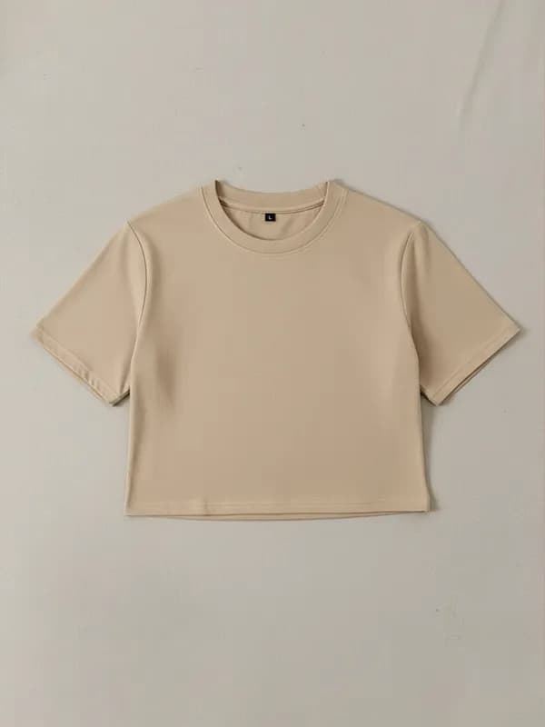 Deep Beige 180 GSM Crop Top