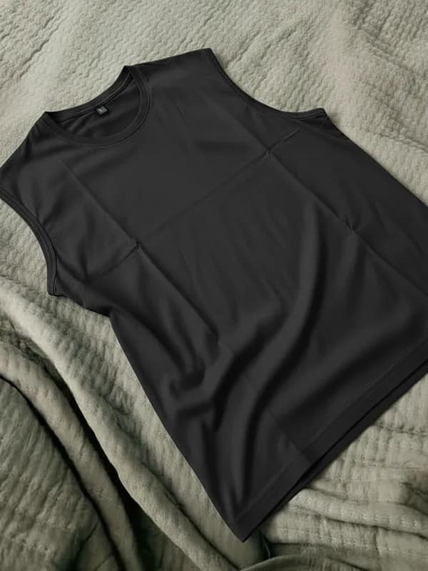 Black Sleeveless Round-necks (regular)