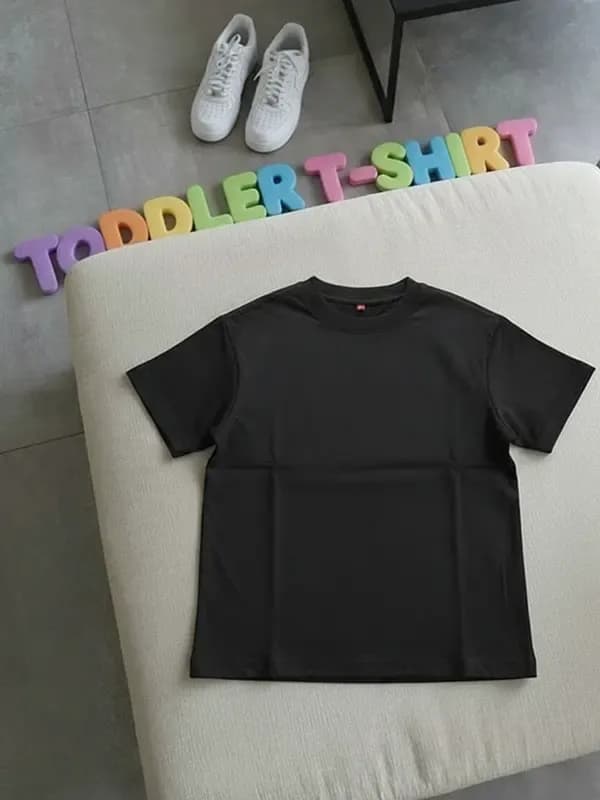 Toddler Jet Black Single Jersey Regular T-shirt 