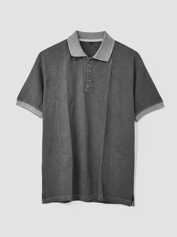Acid Wash Pique Polo T-shirt 