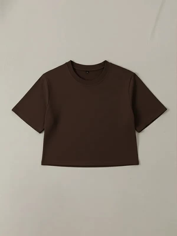 Chocolate Brown 180 GSM Crop Top