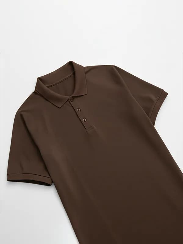 Chocolate Brown Collar Half-sleeves