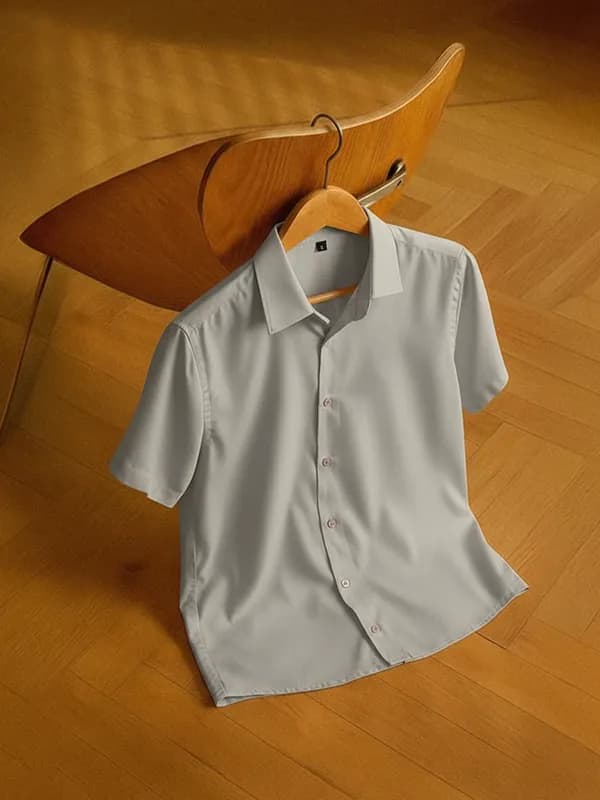 Cement Grey Standard Collar Shirt