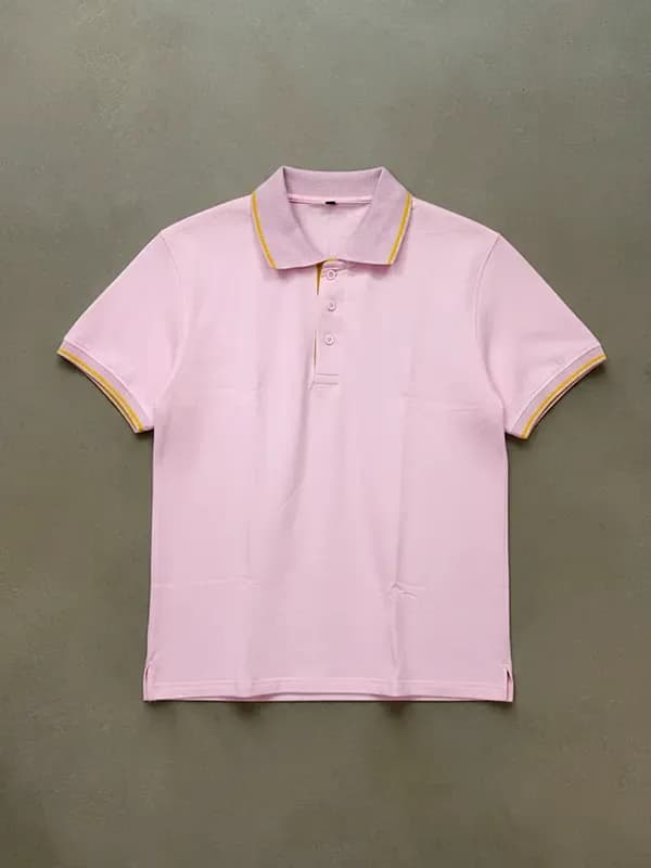 Baby Pink Custom French Terry Polo T-shirt