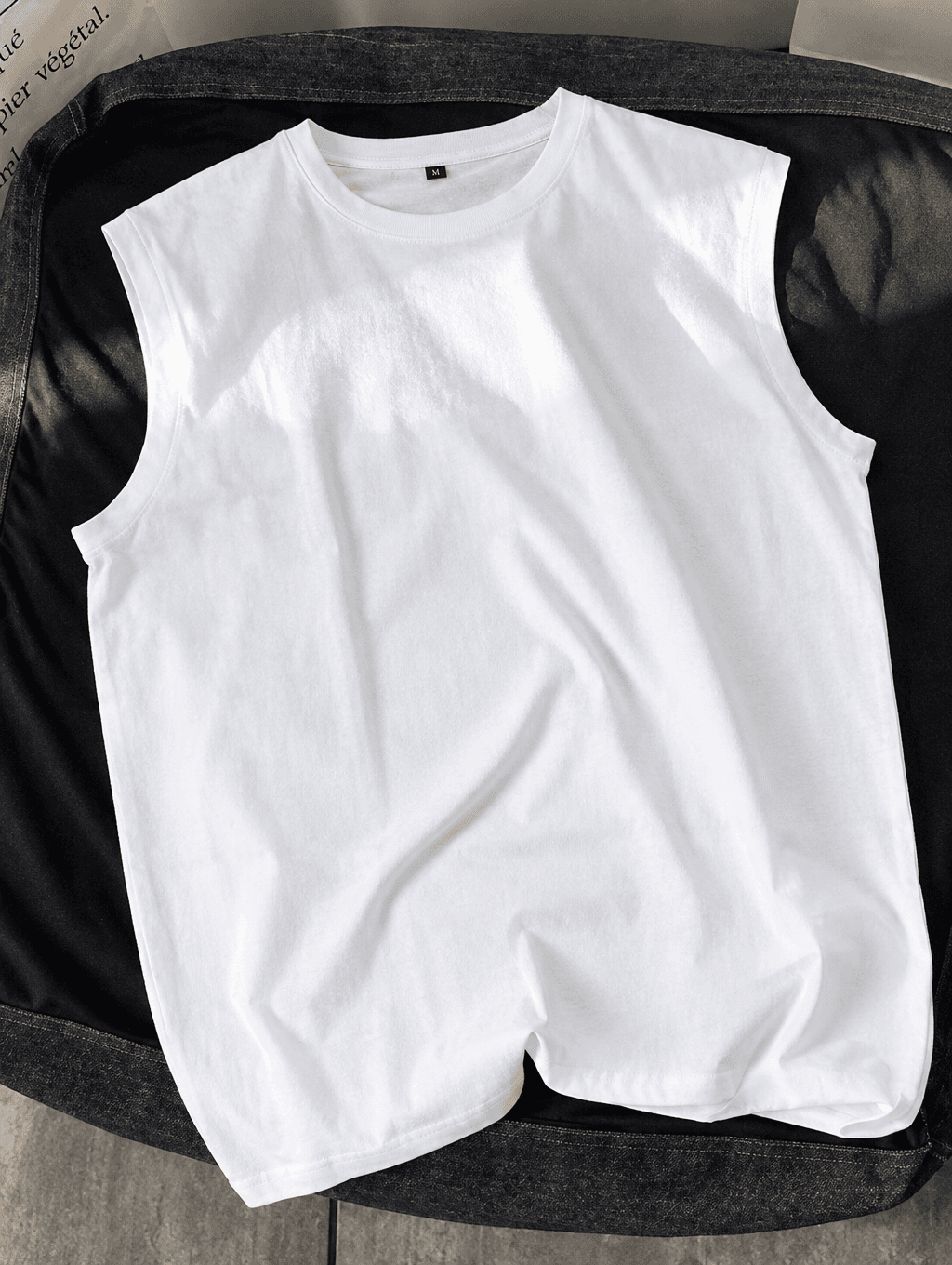 180 GSM White Sleeveless T-Shirt