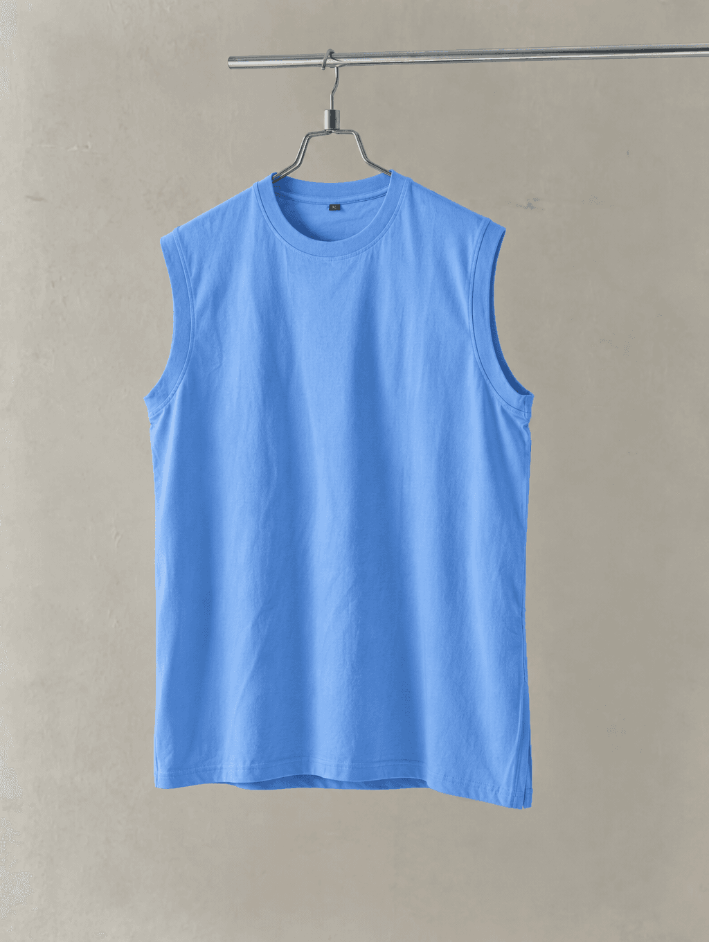 180 GSM Light Blue Sleeveless T-Shirt