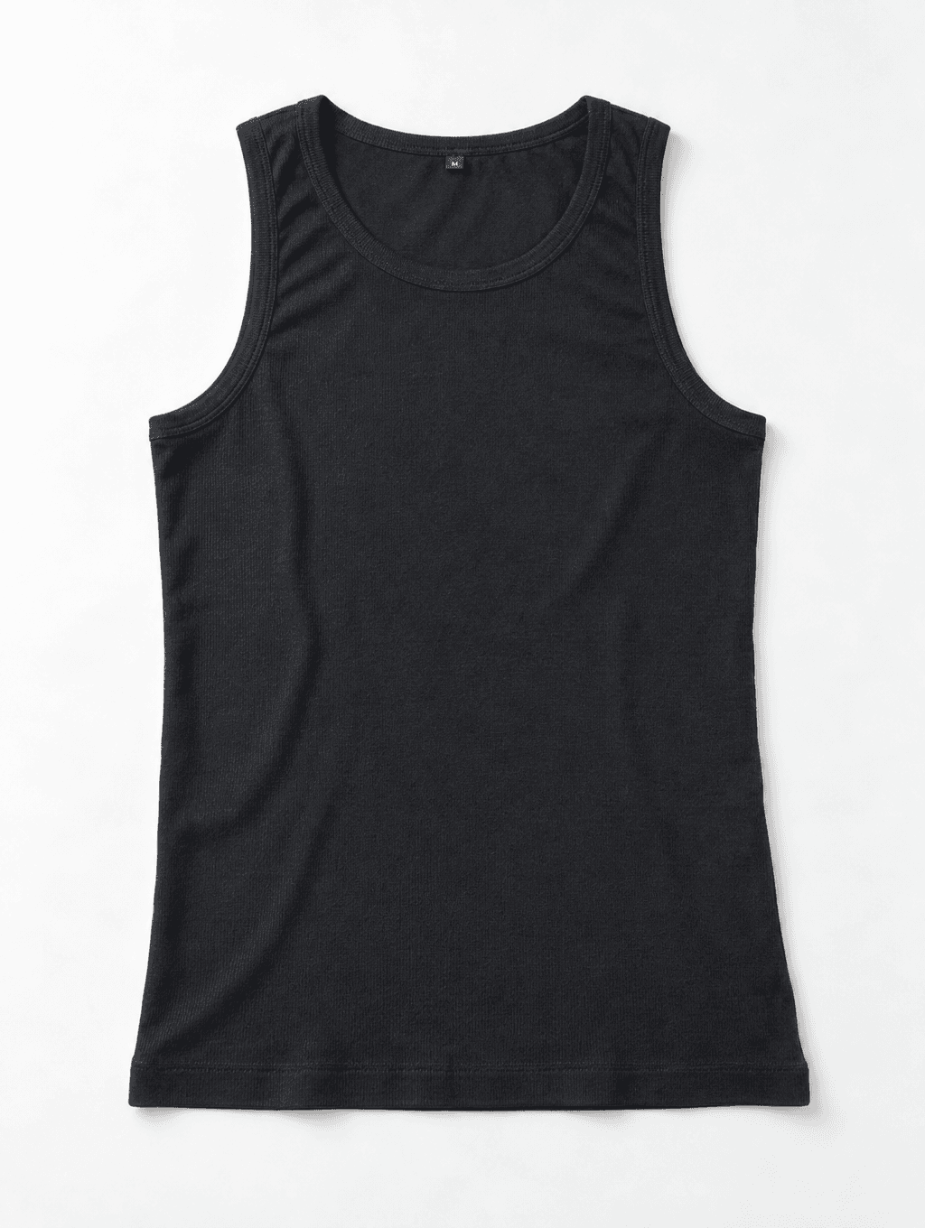 Jet Black Ribbed Tank Top