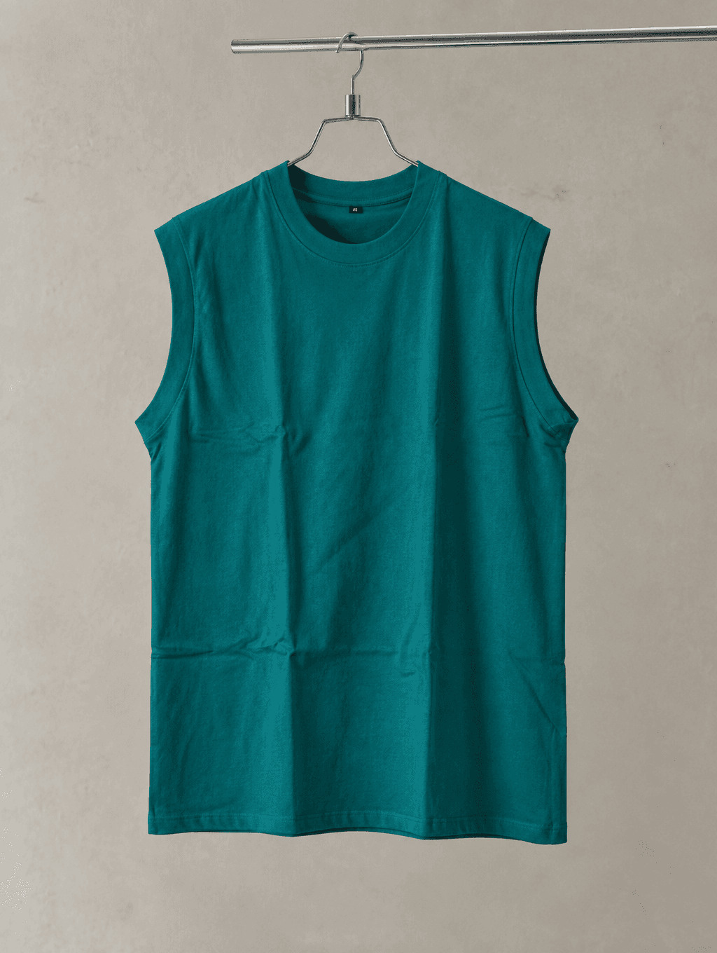 180 GSM Teal Green Sleeveless T-Shirt