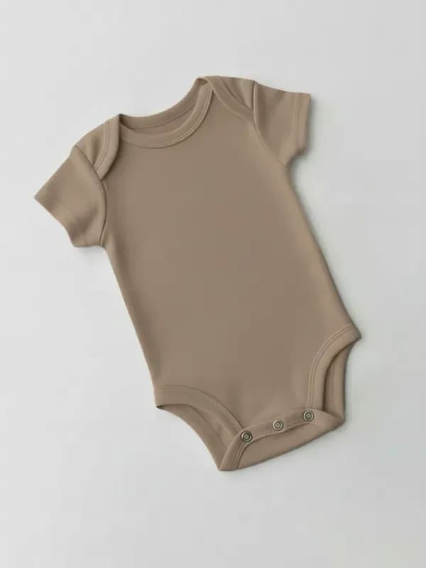 Deep Beige Rompers - Half Sleeve