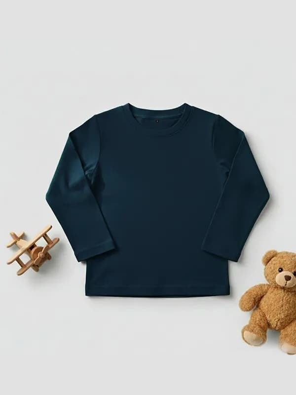 Toddler Dark Blue Single Jersey Full sleeve T-shirt  