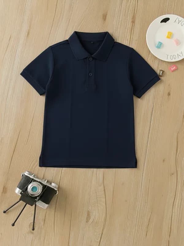 Toddler Force Blue Pique Polo T-shirt 
