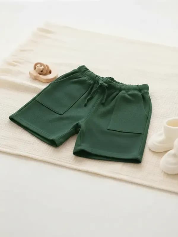 Toddler Forest Green French Terry Half Pant