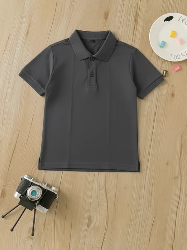 Toddler Iron Grey Pique Polo T-shirt 