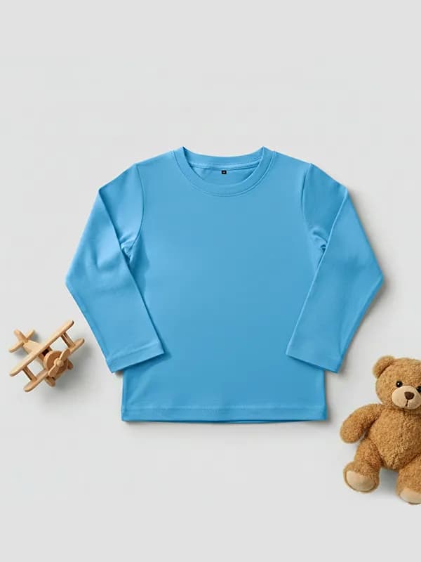 Toddler Light Blue Single Jersey Full sleeve T-shirt  