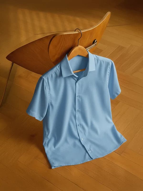 Sky Blue Standard Collar Shirt