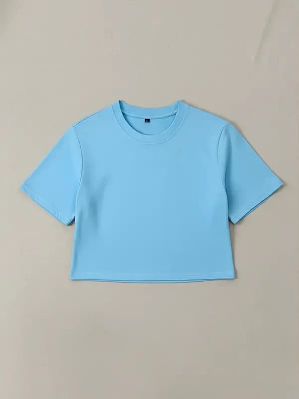 Light Blue 180 GSM Crop Top