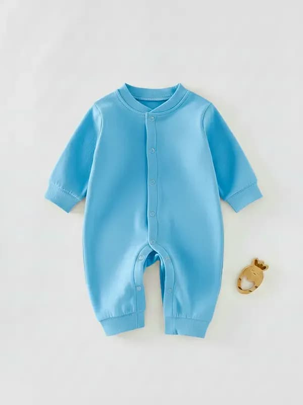 Kids Light Blue Single Jersey Full Romper