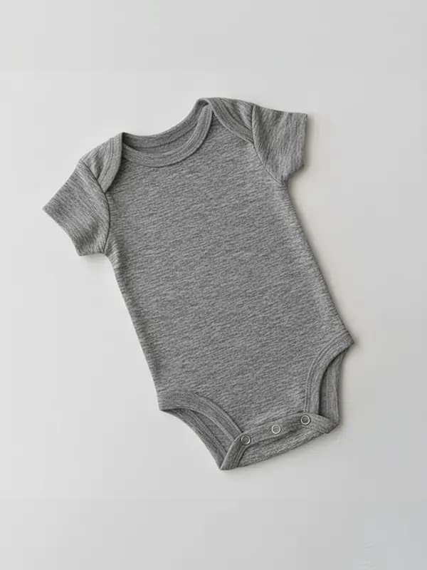 Melange Grey Rompers - Half Sleeve