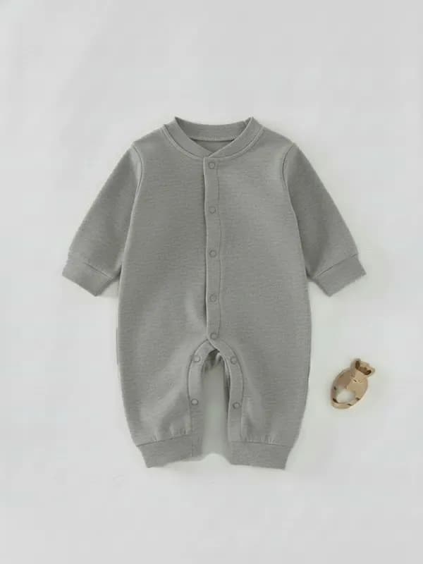 Kids Melange Grey Single Jersey Full Romper