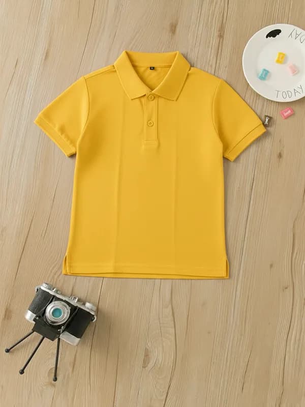 Toddler Bright Yellow Pique Polo T-shirt 
