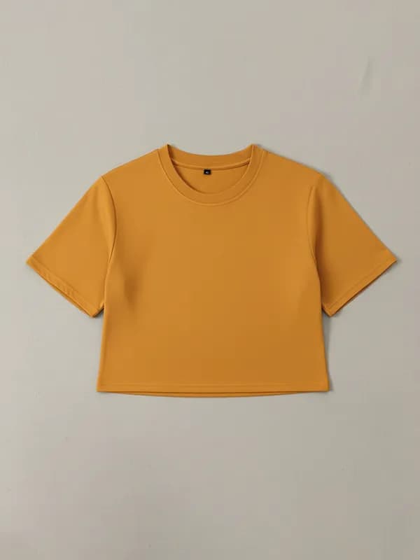 Mustard Yellow 180 GSM Crop Top