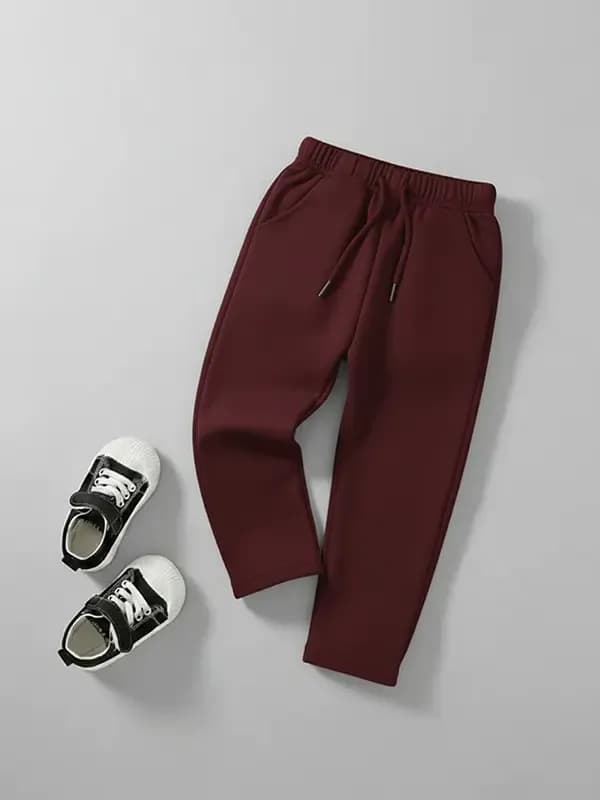 Toddler Bright Maroon French Terry Track Pant
