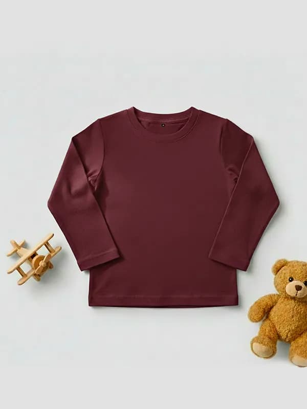 Toddler La Maroon Single Jersey Full sleeve T-shirt 