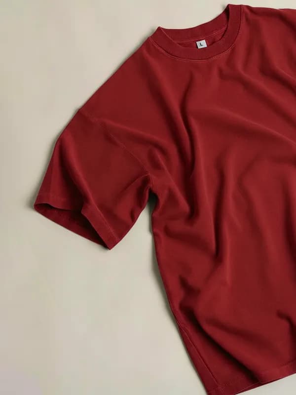 Bright Maroon Oversized T-shirts