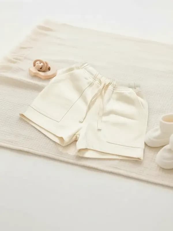 Toddler Off White French Terry Half Pant