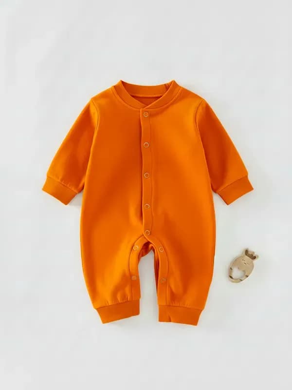 Kids Fruit Orange Single Jersey Full Romper