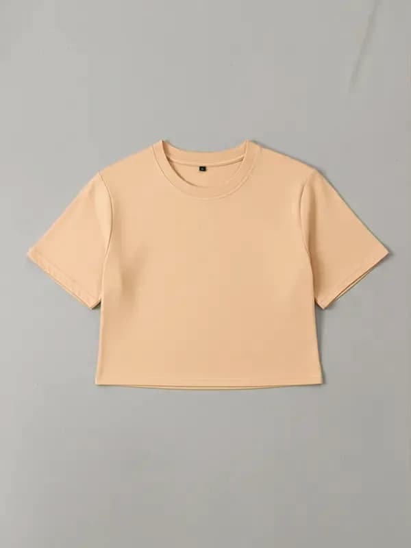 Peach Fuzz Crop Top (half Sleeves)
