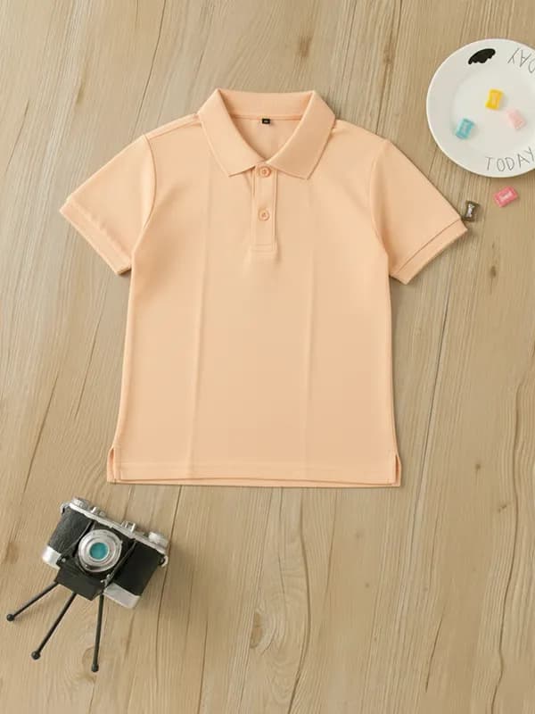 Toddler Peach Fuzz Pique Polo T-shirt 