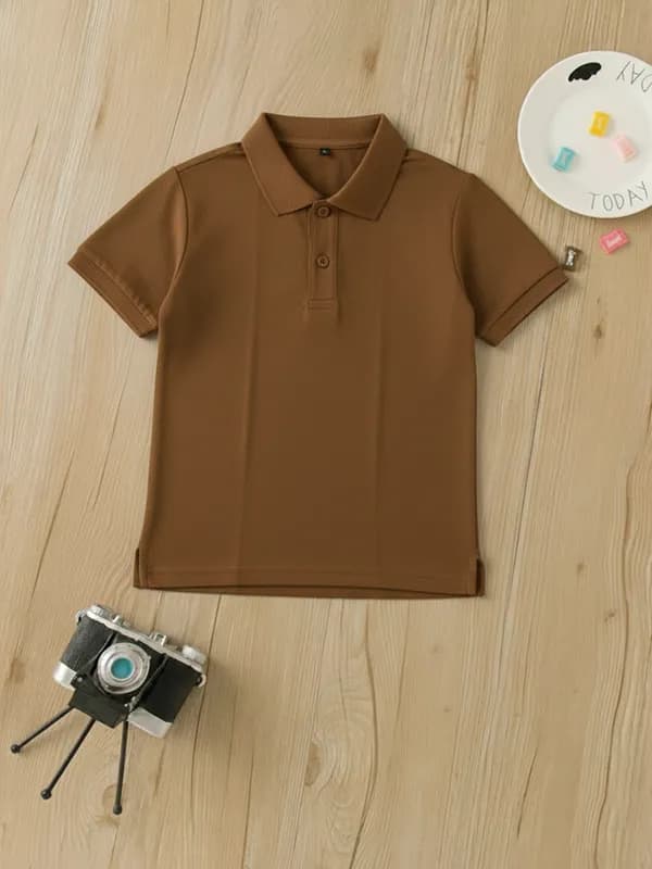 Toddler Snuff Brown Pique Polo T-shirt 