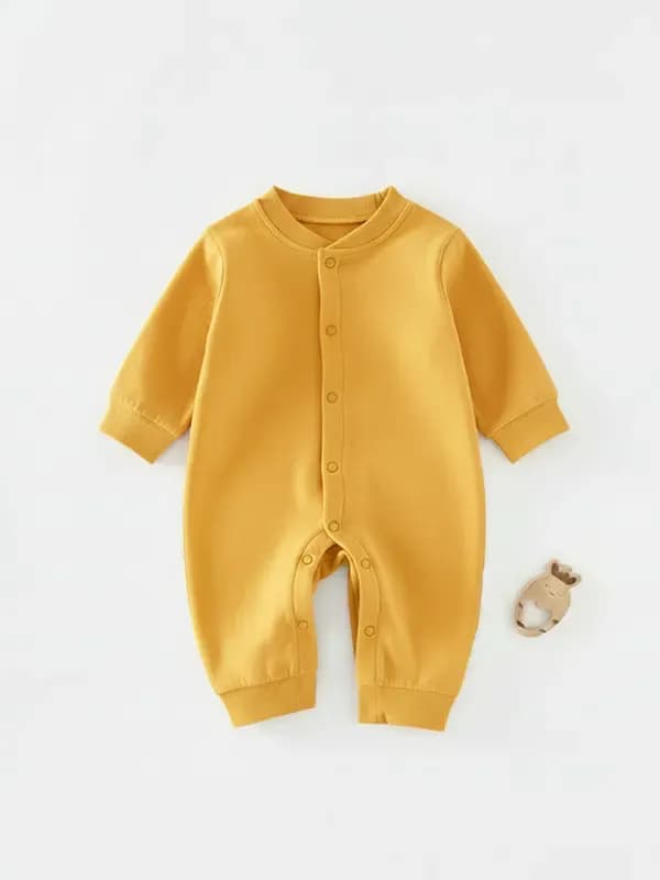 Kids Summer Yellow Single Jersey Full Romper