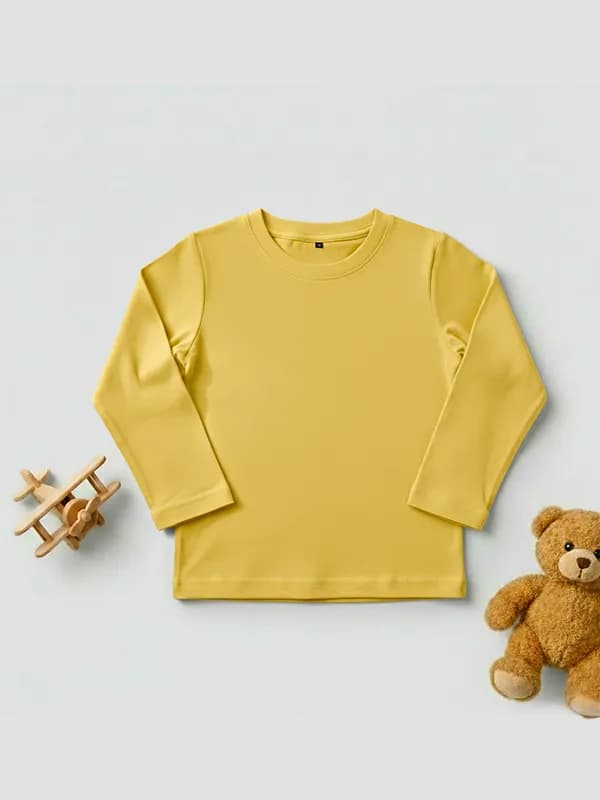 Toddler Summer Yellow Single Jersey Full sleeve T-shirt 