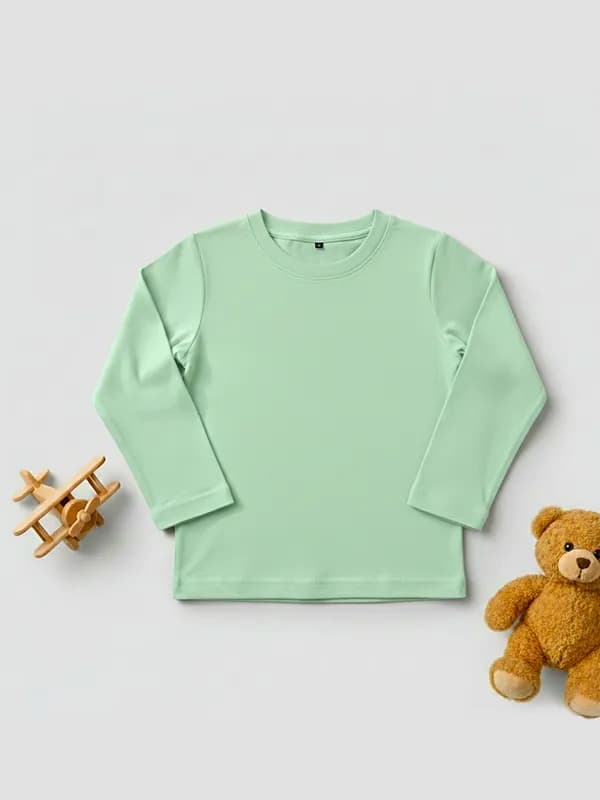 Toddler Sea Green Single Jersey Full sleeve T-shirt  