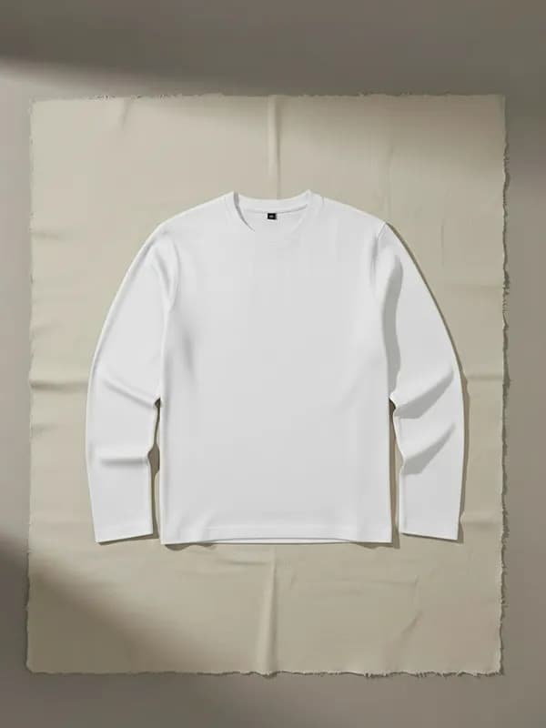 Pure White Full Sleeve T-shirts