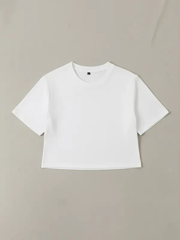 White 180 GSM Crop Top