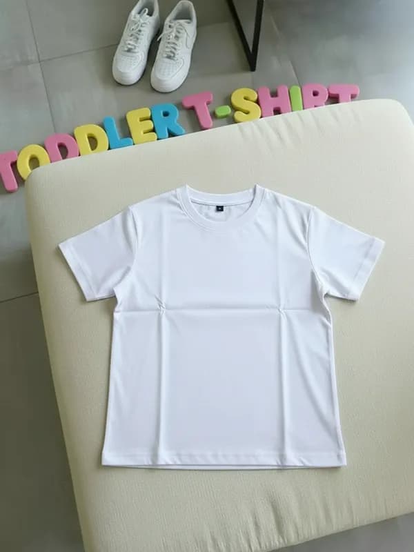 Toddler White Lycra Regular T-shirt 
