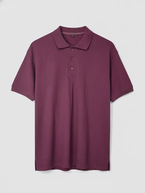 Wine Purple Collar Half-sleeves