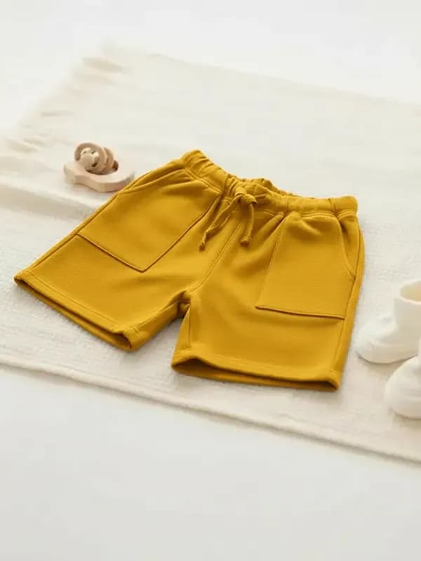 Toddler Mustard Yellow French Terry Half Pant
