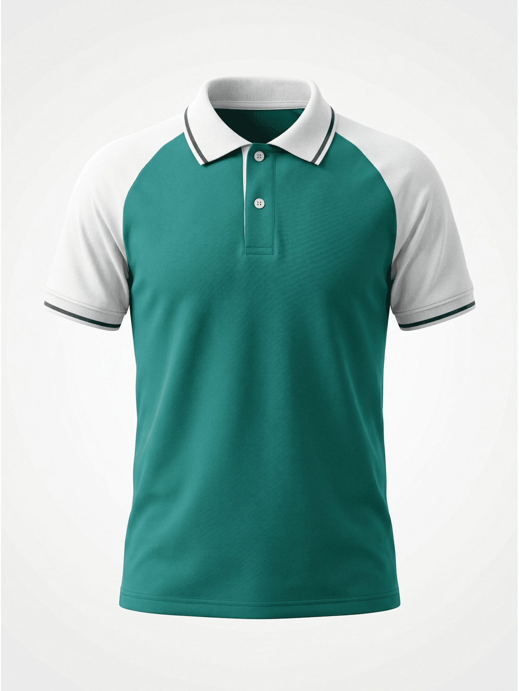Kids Raglan Polo Teal & White