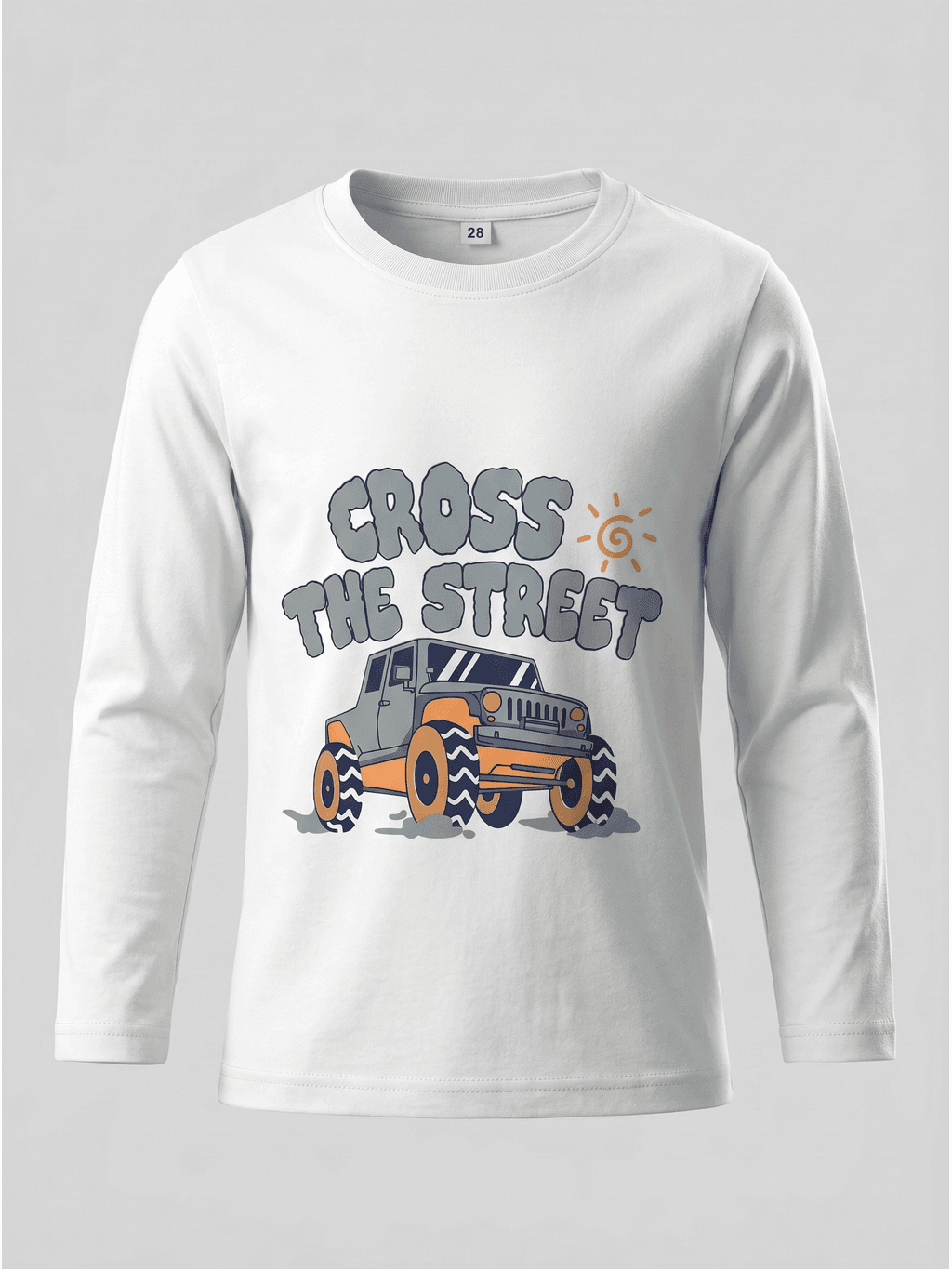 Kids White T-Shirt With Jeep Screen Print