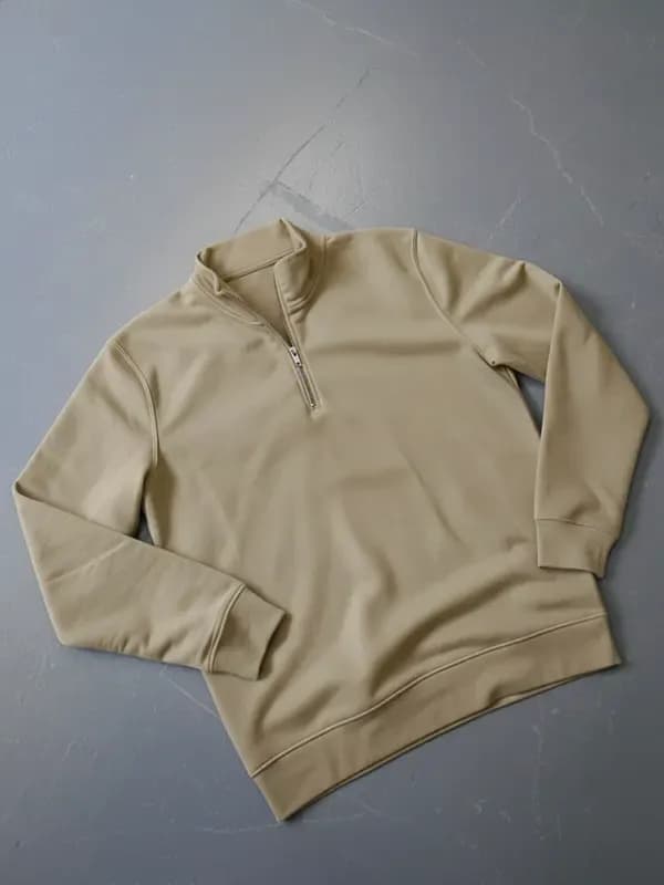 Light Beige Quarter-Zipper Jacket Light Beige Quarter-Zipper Jacket